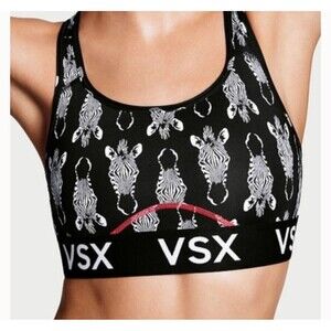 Victoria Secret sport the player racerback wirless bra zebra print medium